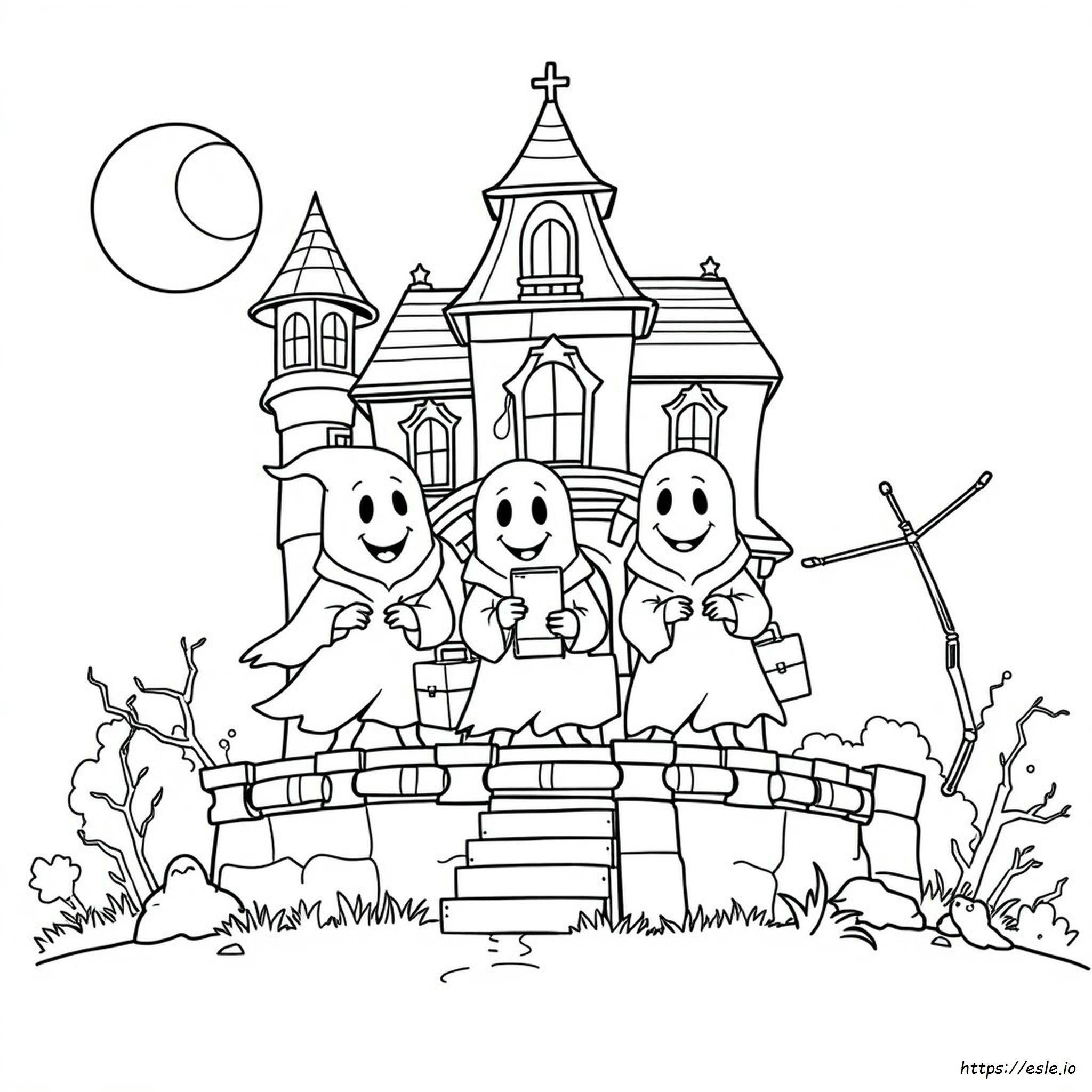Hitchhiking Ghosts Coloring Page