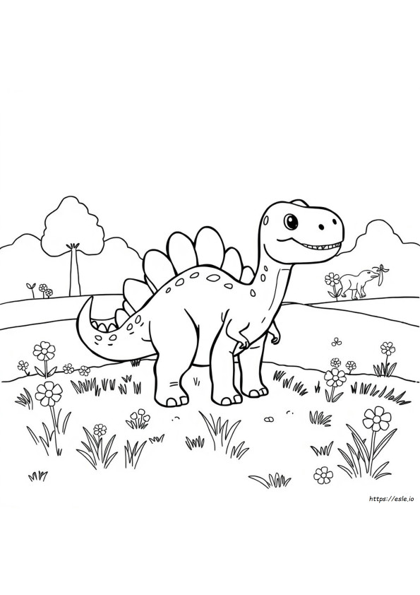 Söpö Dinosaurus Värityskuvat