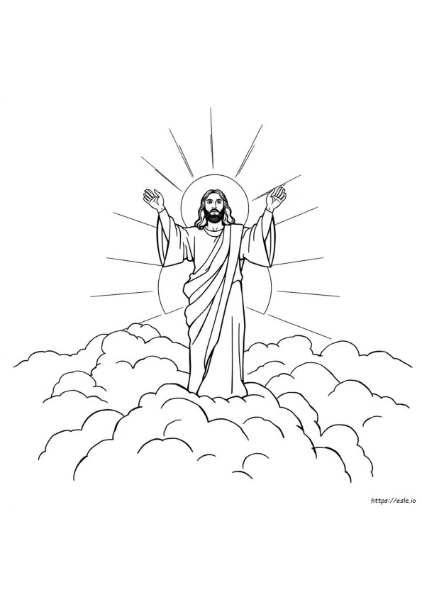 Jesus Ascends Into Heaven Coloring Page