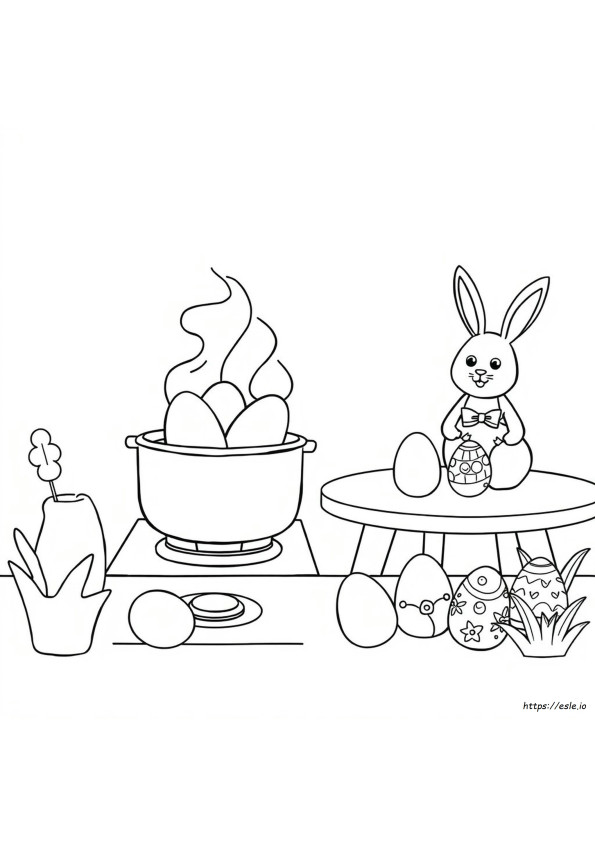 Boiling Eggs For Easter Coloring