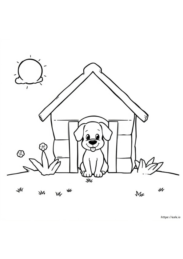 Dog House Coloring Sheet