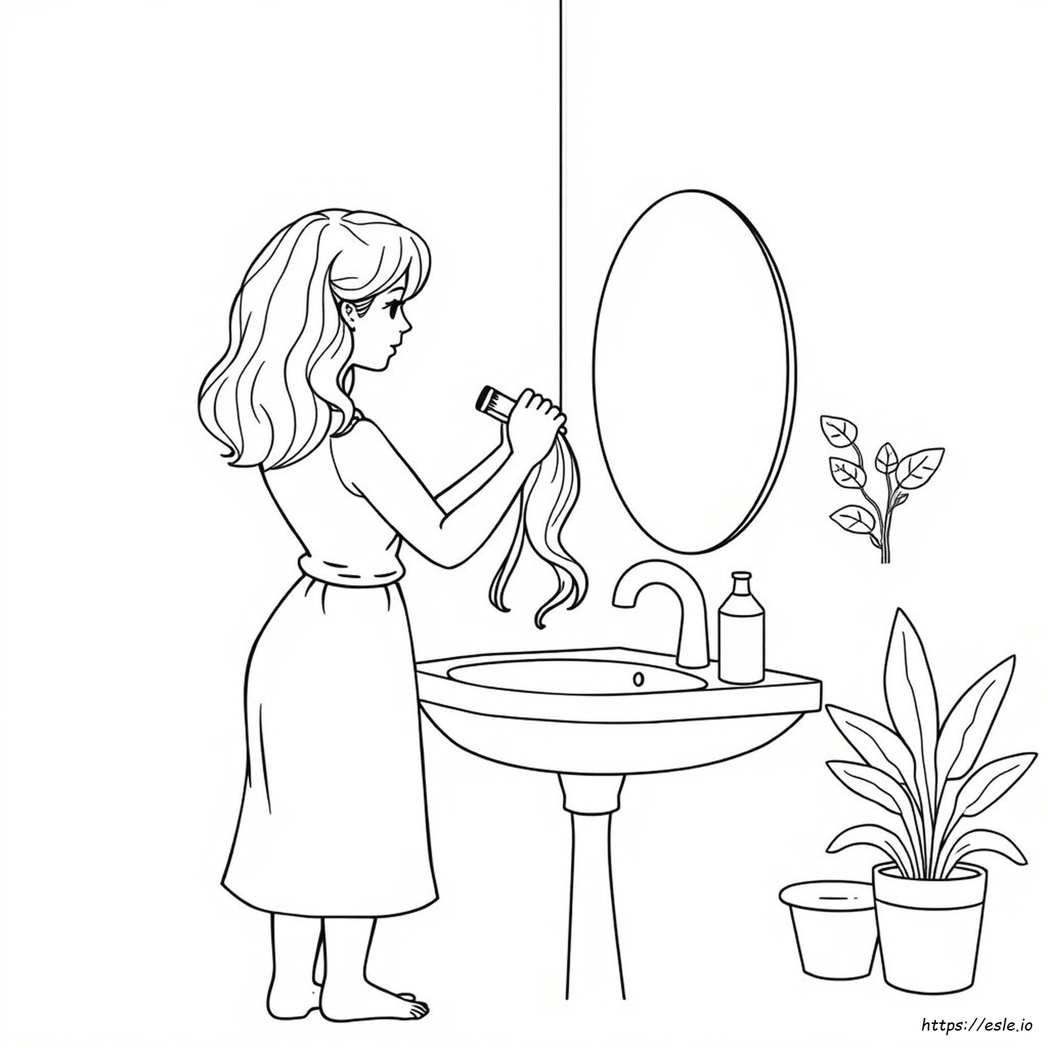 Gambar Mewarnai Rambut Satu Warna Gratis