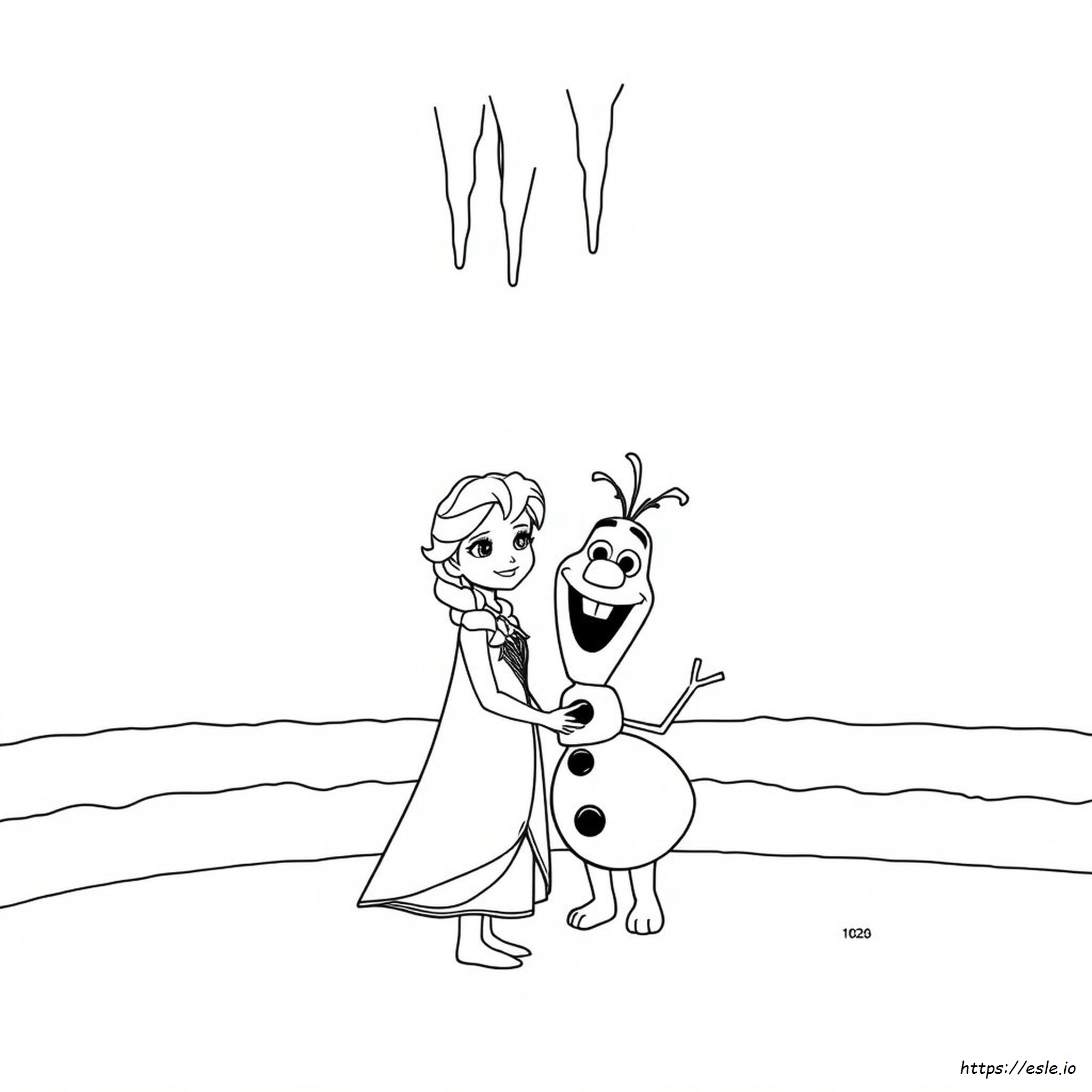 Frozen Hyvää Syntymäpäivää Värityskuvat