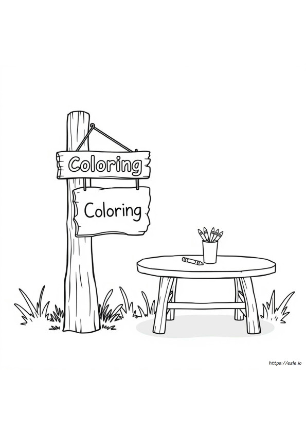 Coloring Station Sign