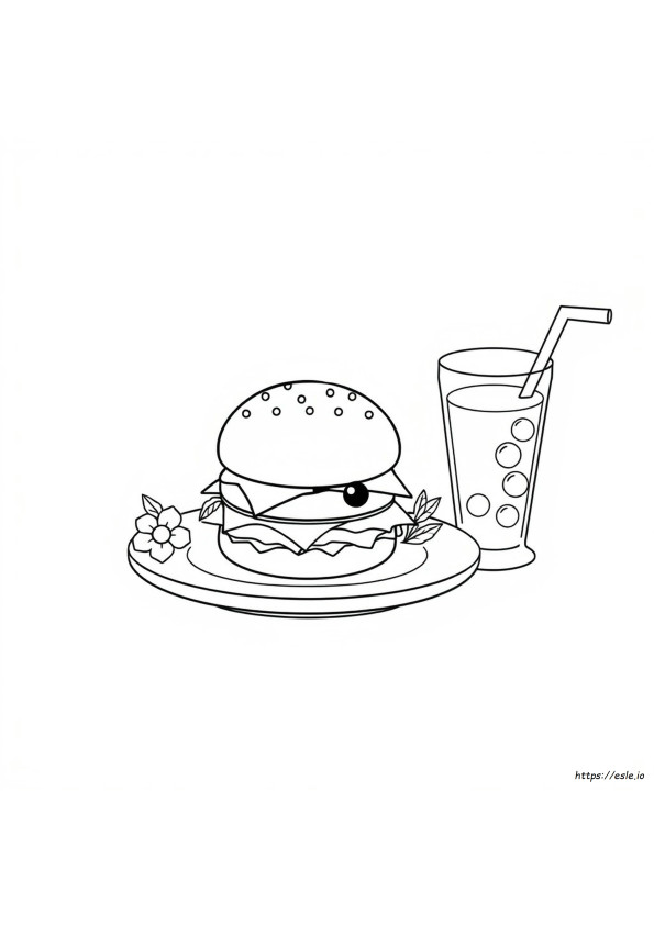 Kawaii Hamburger Színező