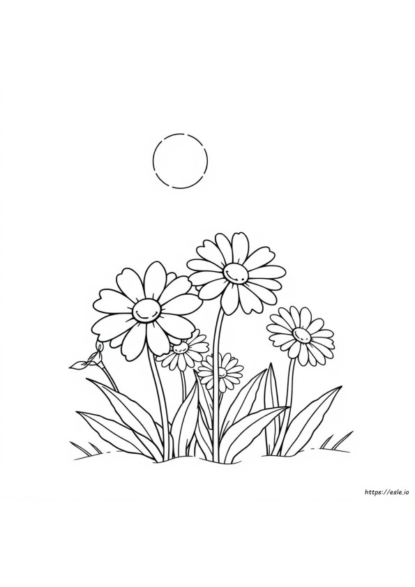 Hoja Para Colorear De Flor Margarita