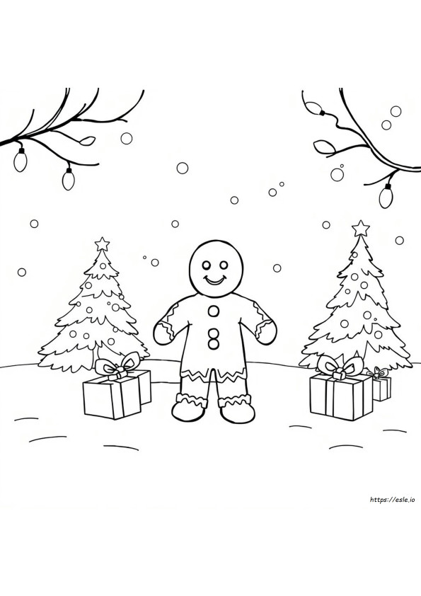 Plantilla Para Colorear De Hombre De Jengibre De Navidad