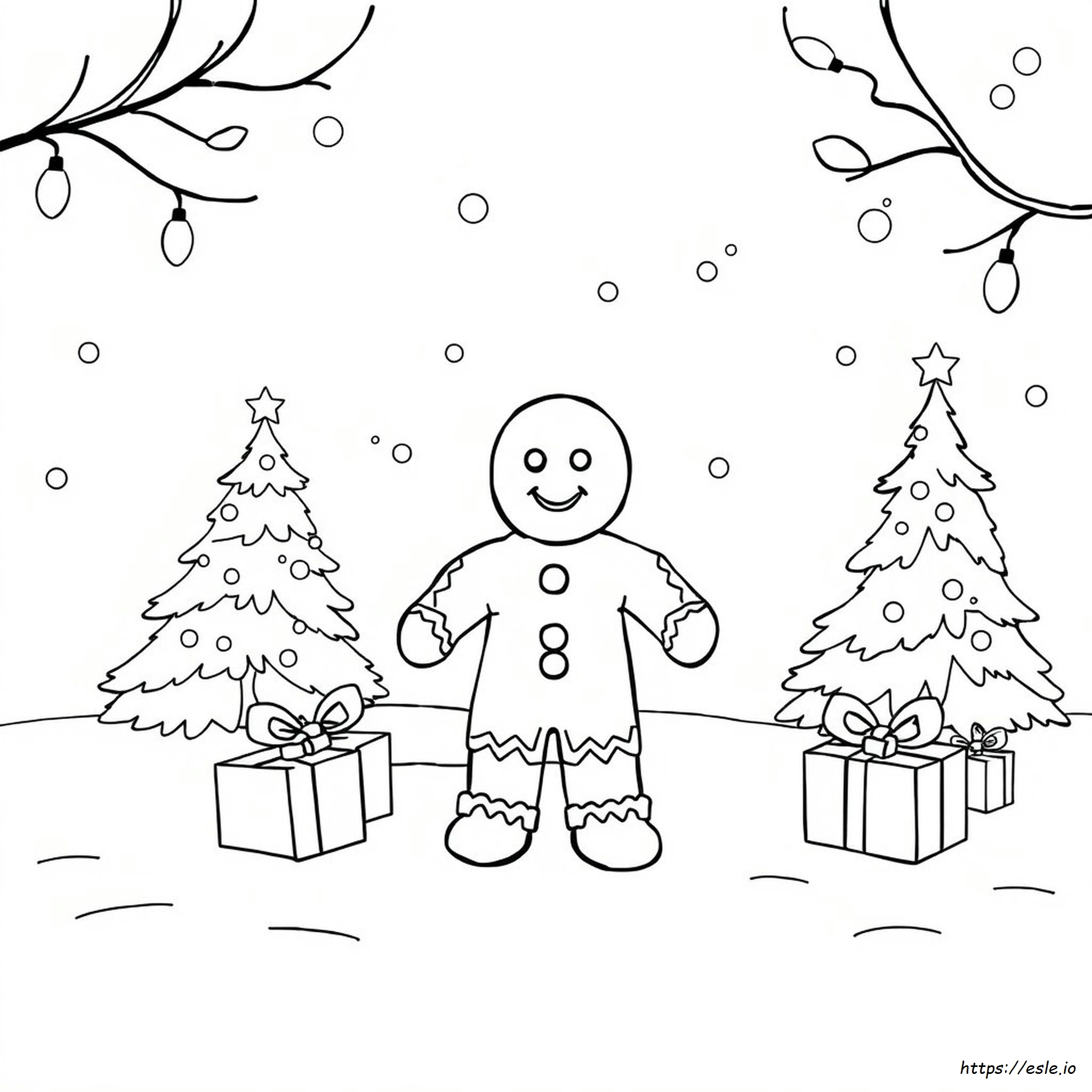 Christmas Gingerbread Man Coloring Page - Free Printable