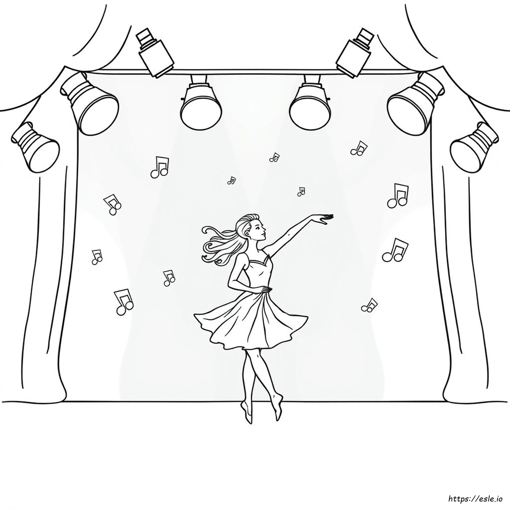 ダンスの塗り絵
