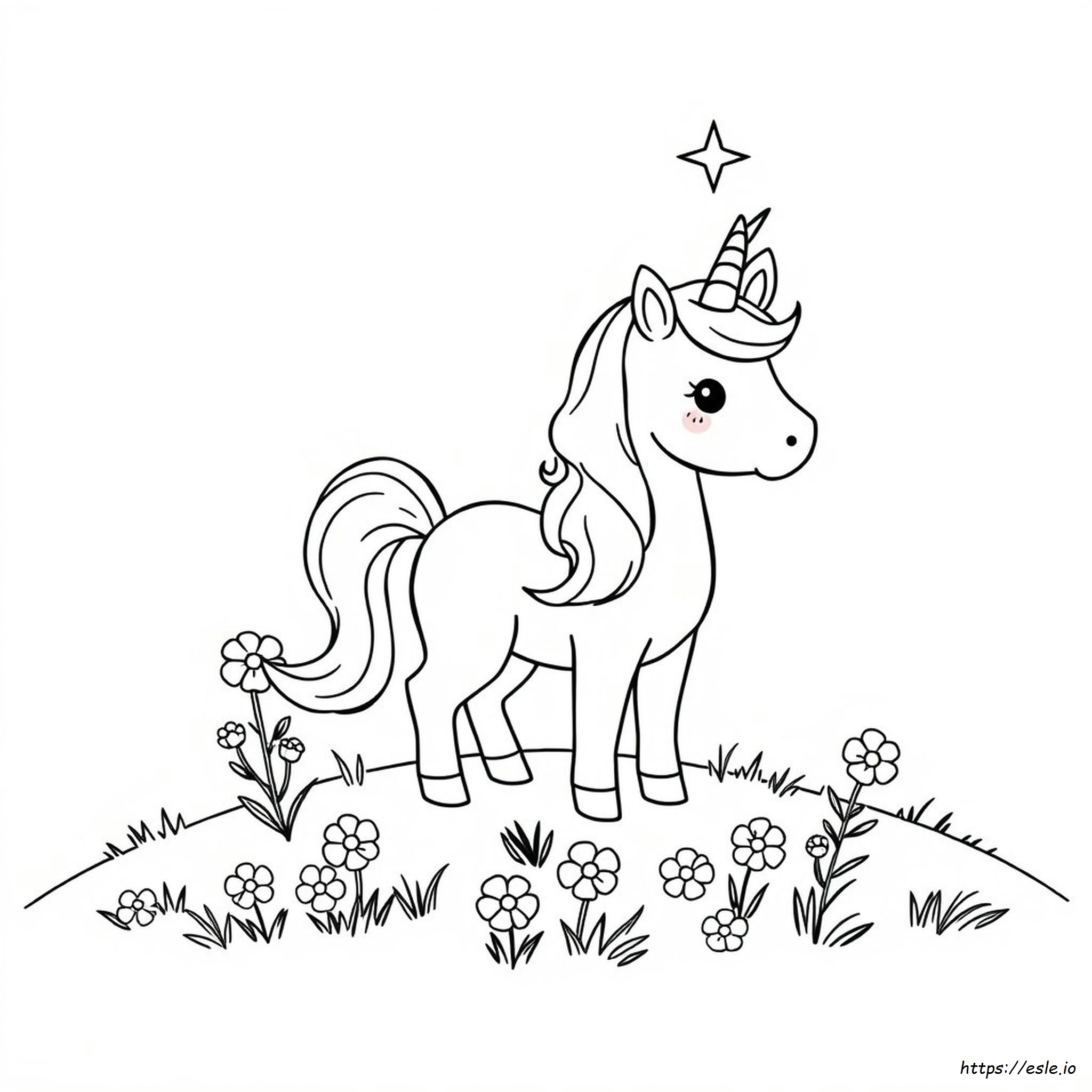 Kawaii Eenhoorn Kleurplaat - Gratis Printen kleurplaat