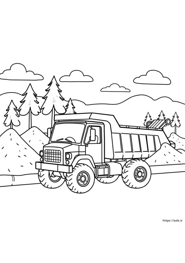 Coloriage Camion Benne Gratuit