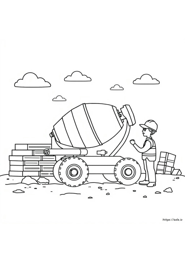 Betonmischer Ausmalbilder