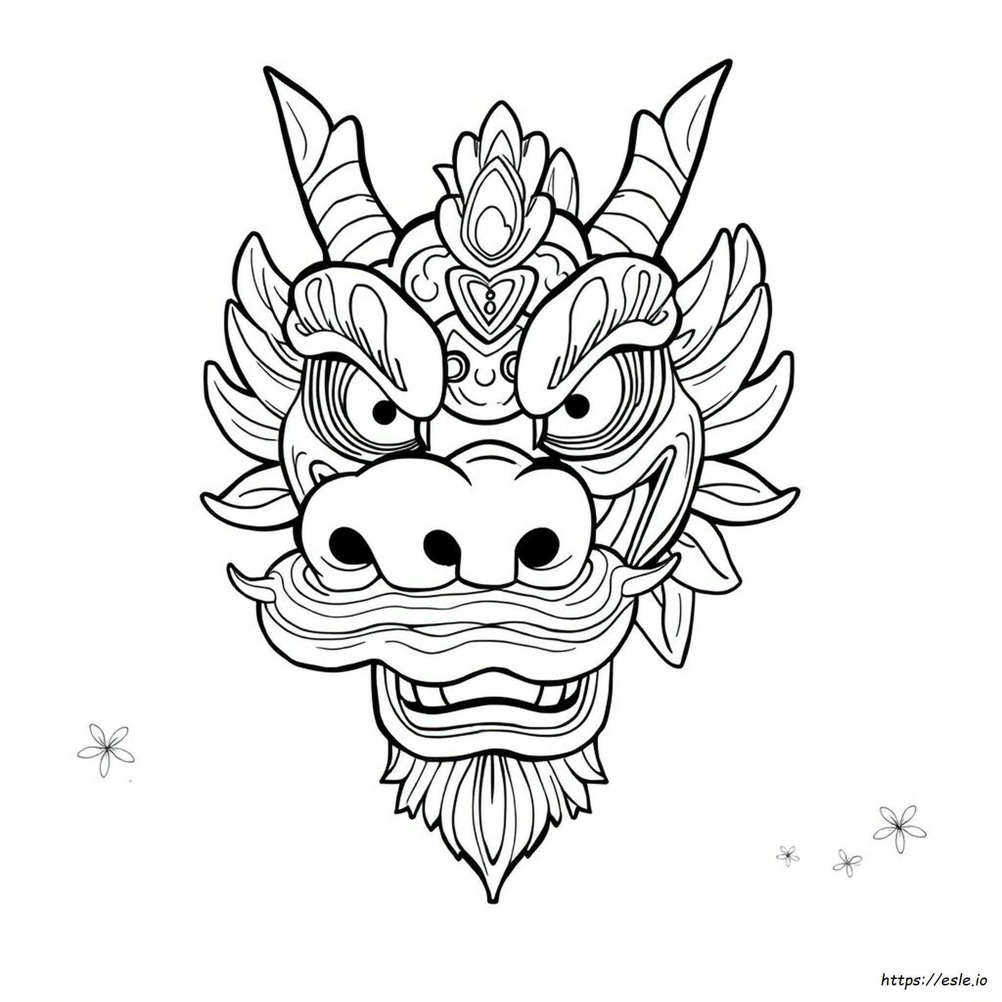 Chinese Dragon Mask Coloring