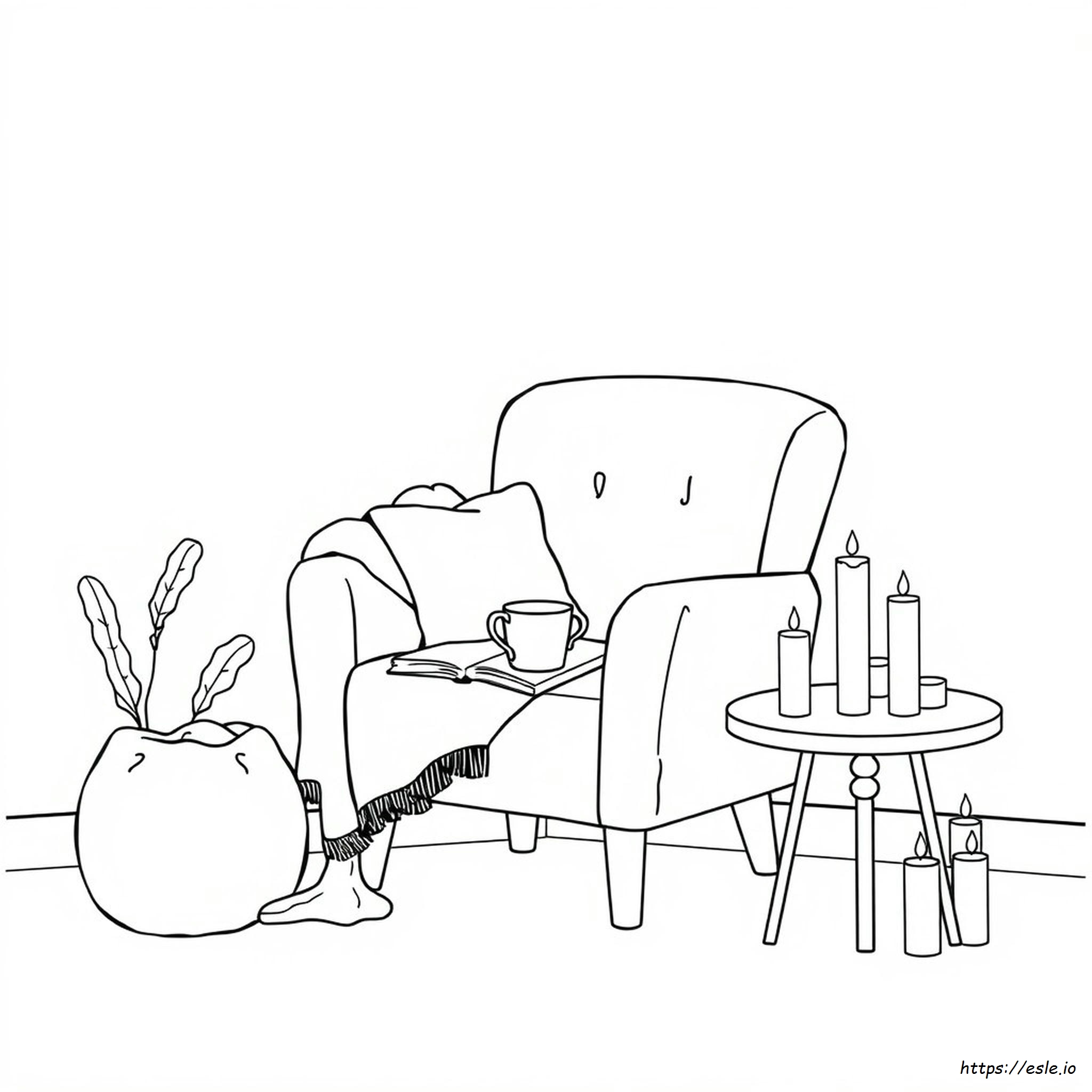 Cozy Corner Coloring Page Printable