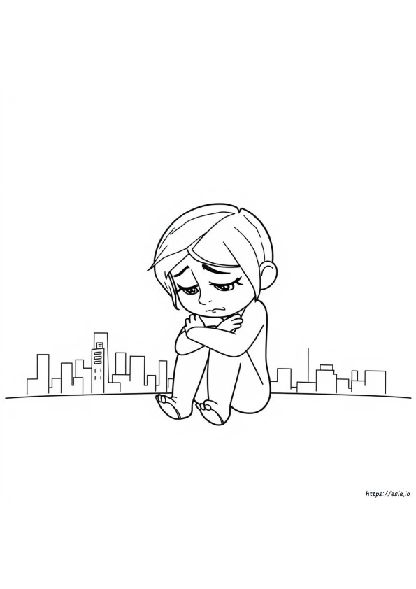 Sadness From Inside Out Coloring Page