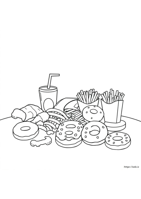 Dibujos Para Colorear De Comida Chatarra