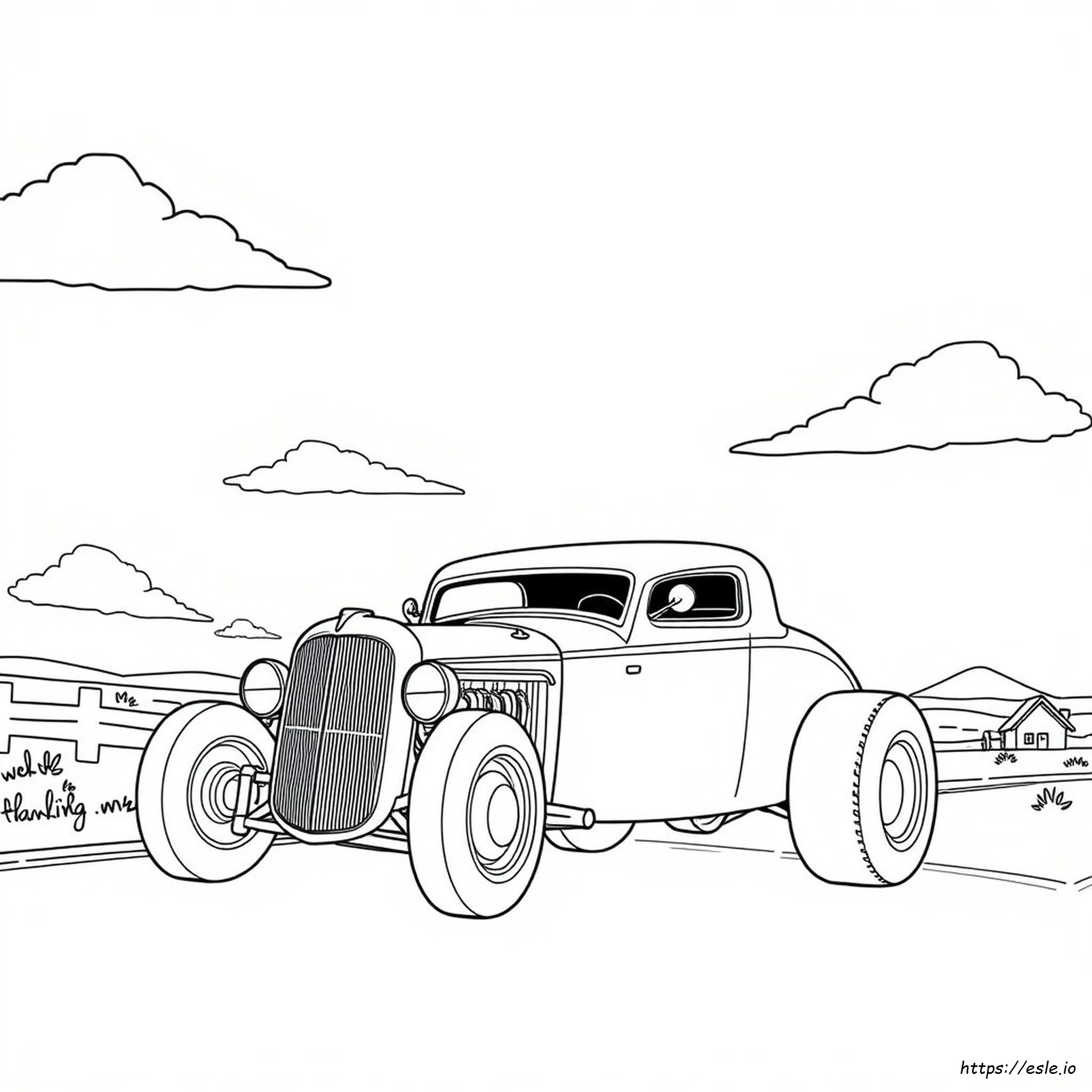 Disegno Hot Rod Da Colorare Gratis