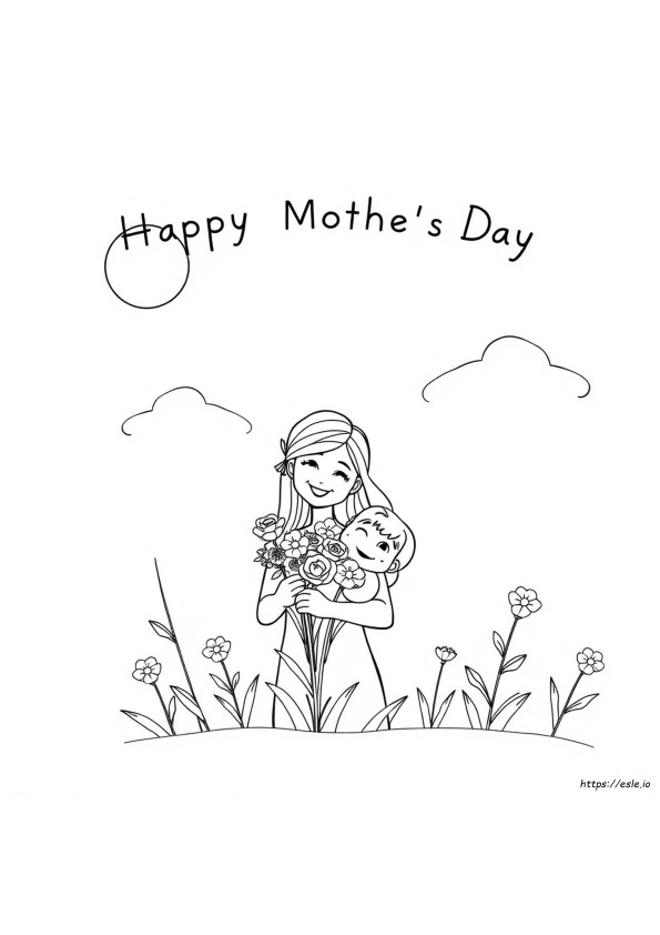 Happy Mothers Day Card Coloring Pages
