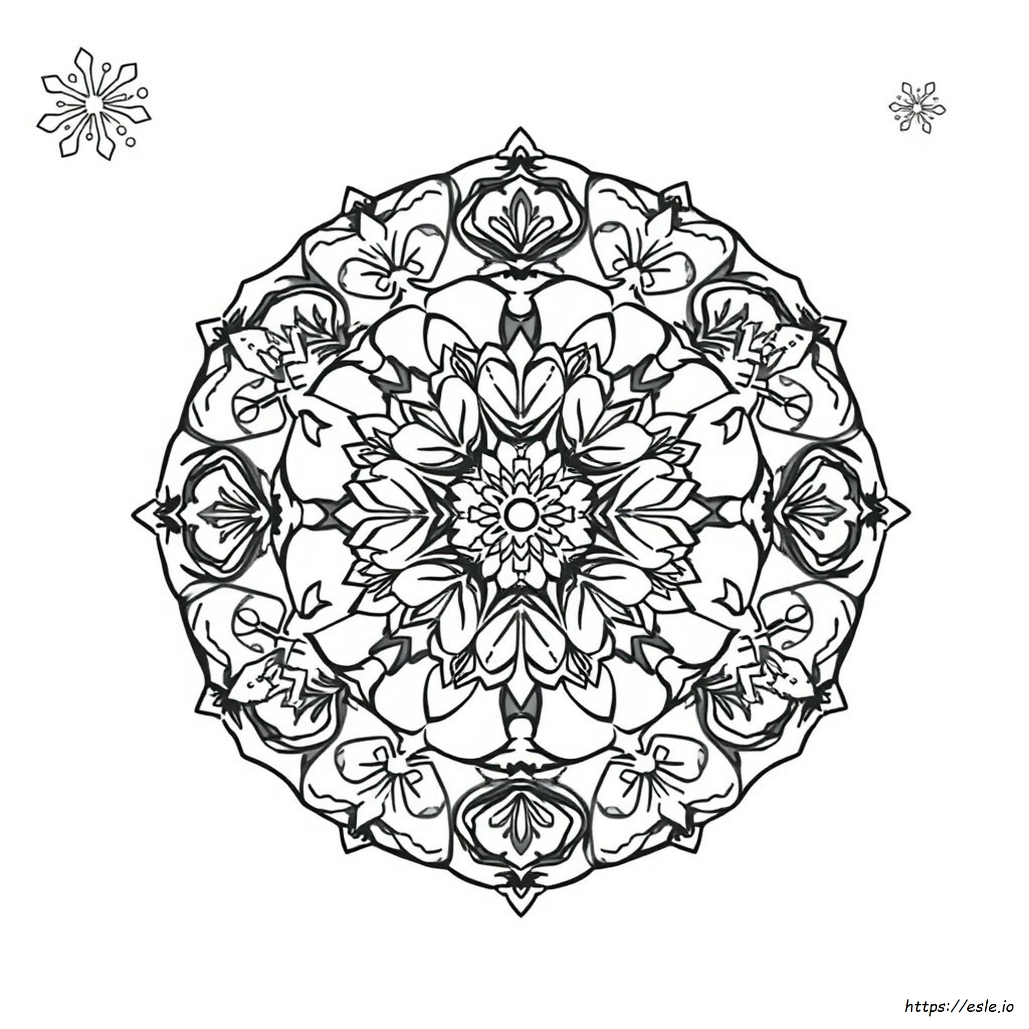Mandala Di Natale Da Colorare - Stampabile Gratis