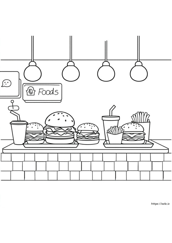 Fast Food Da Colorare