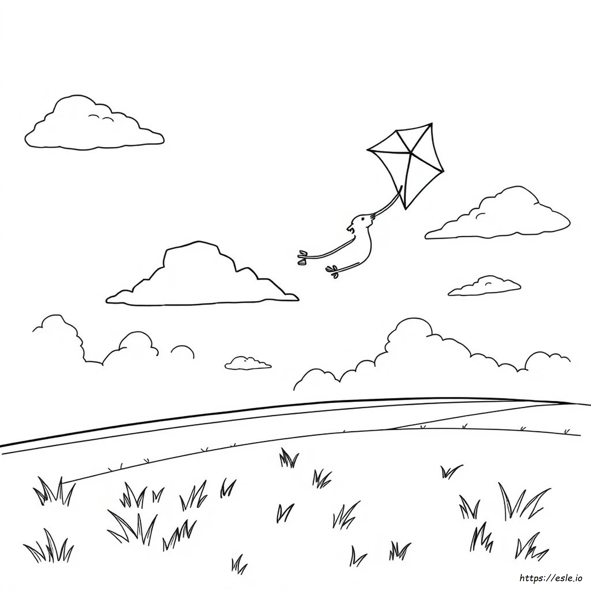 Kite Coloring Page Pdf