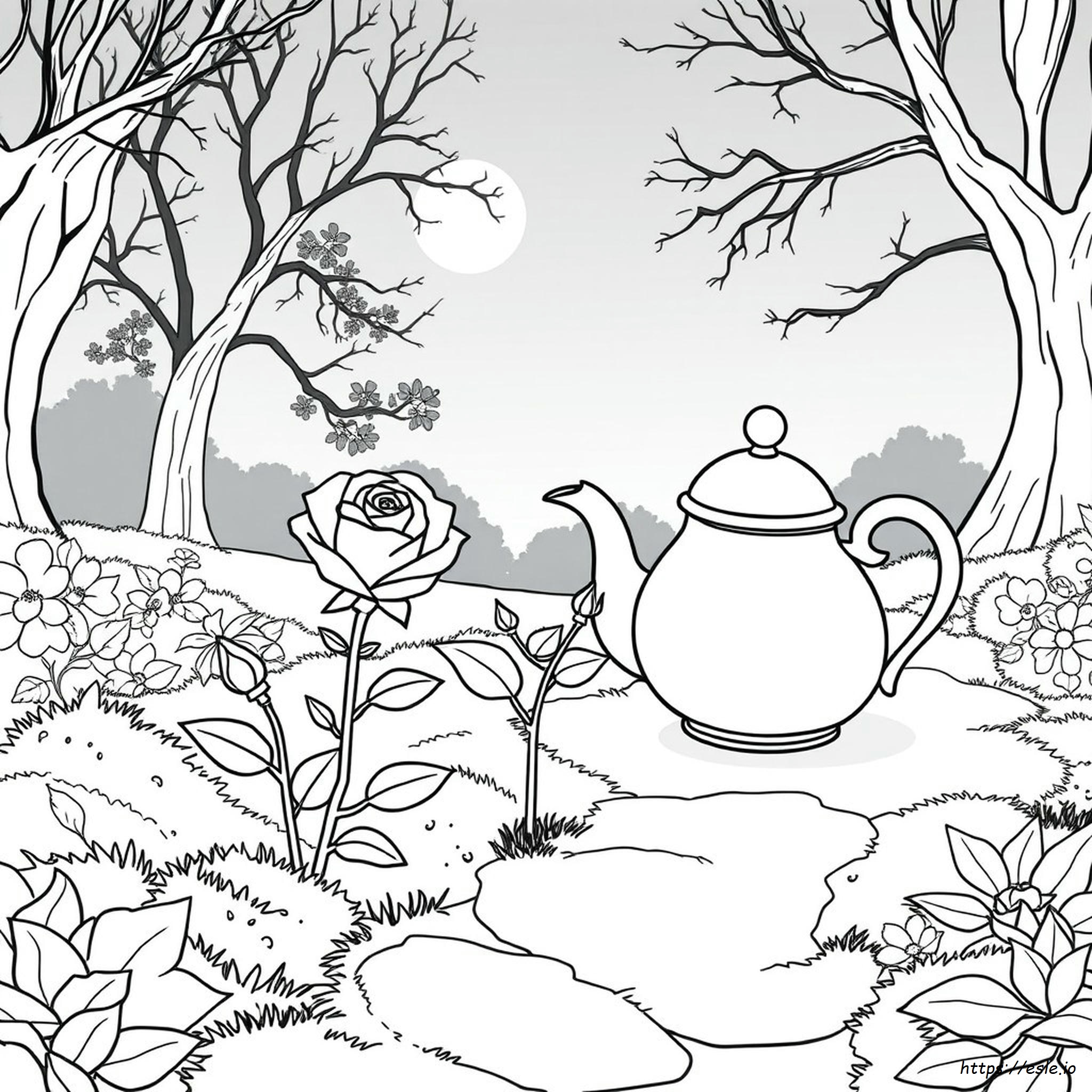 Beauty And The Beast Rose Coloring Page
