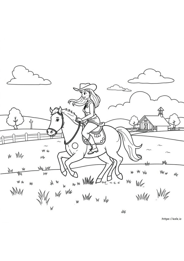 Cowgirl Coloring