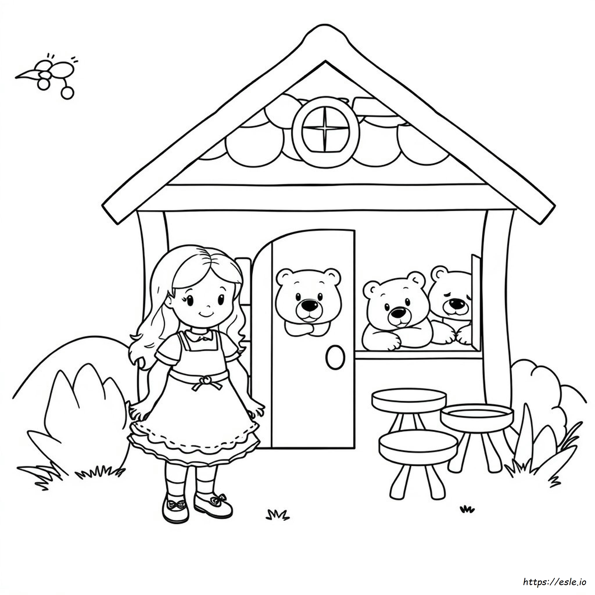 Cachinhos Dourados E Os Três Ursos Desenhos Para Colorir Grátis