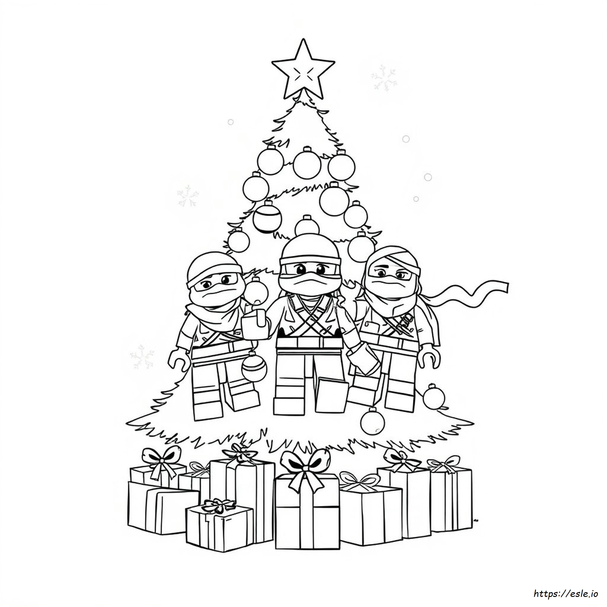 Tortugas Ninja De Navidad Para Colorear