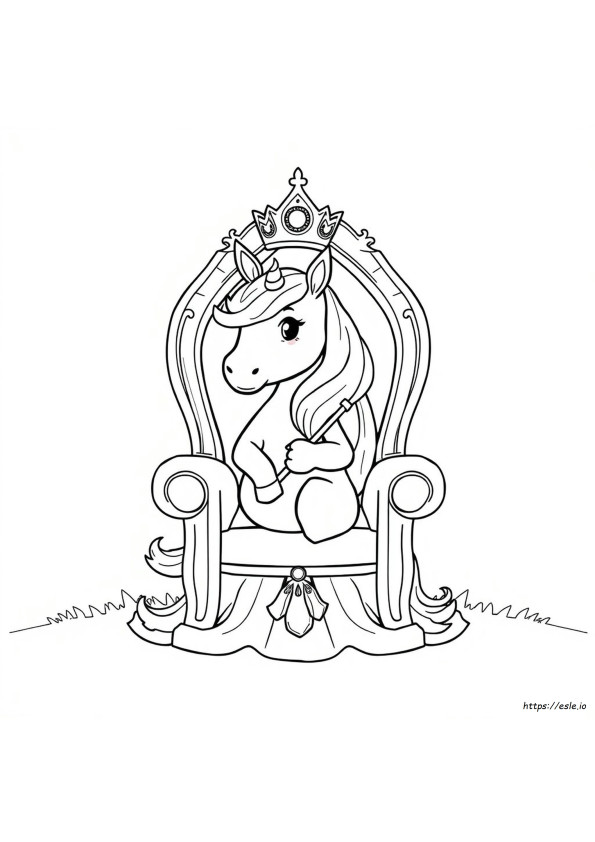 Unicorn Queen Coloring Page