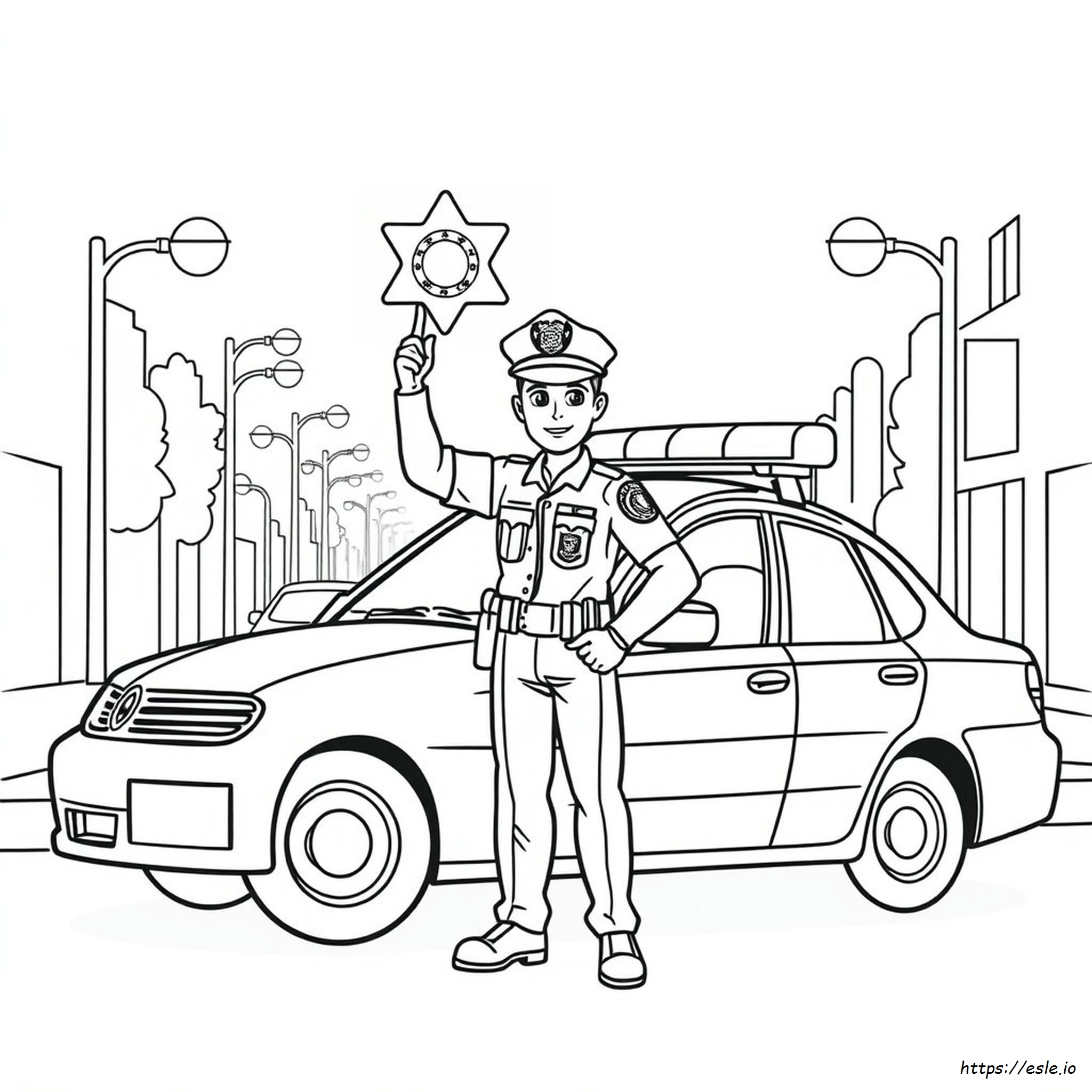 Police Badge Colouring Page