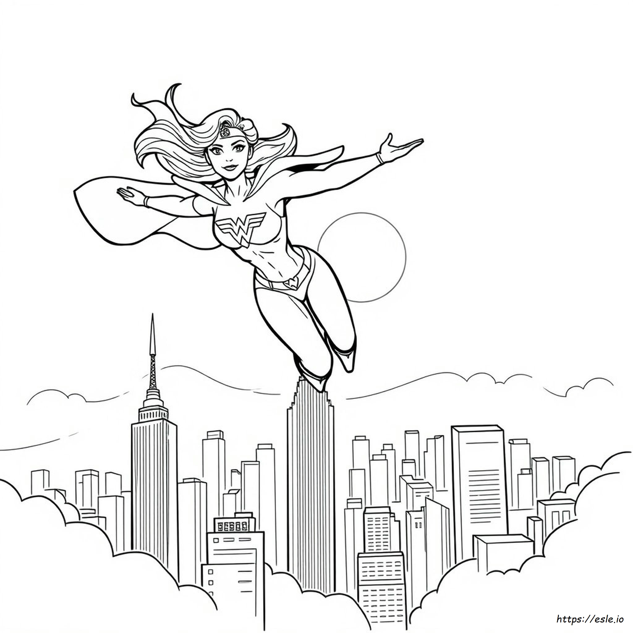 Gambar Mewarnai Superwoman - Gratis Untuk Dicetak