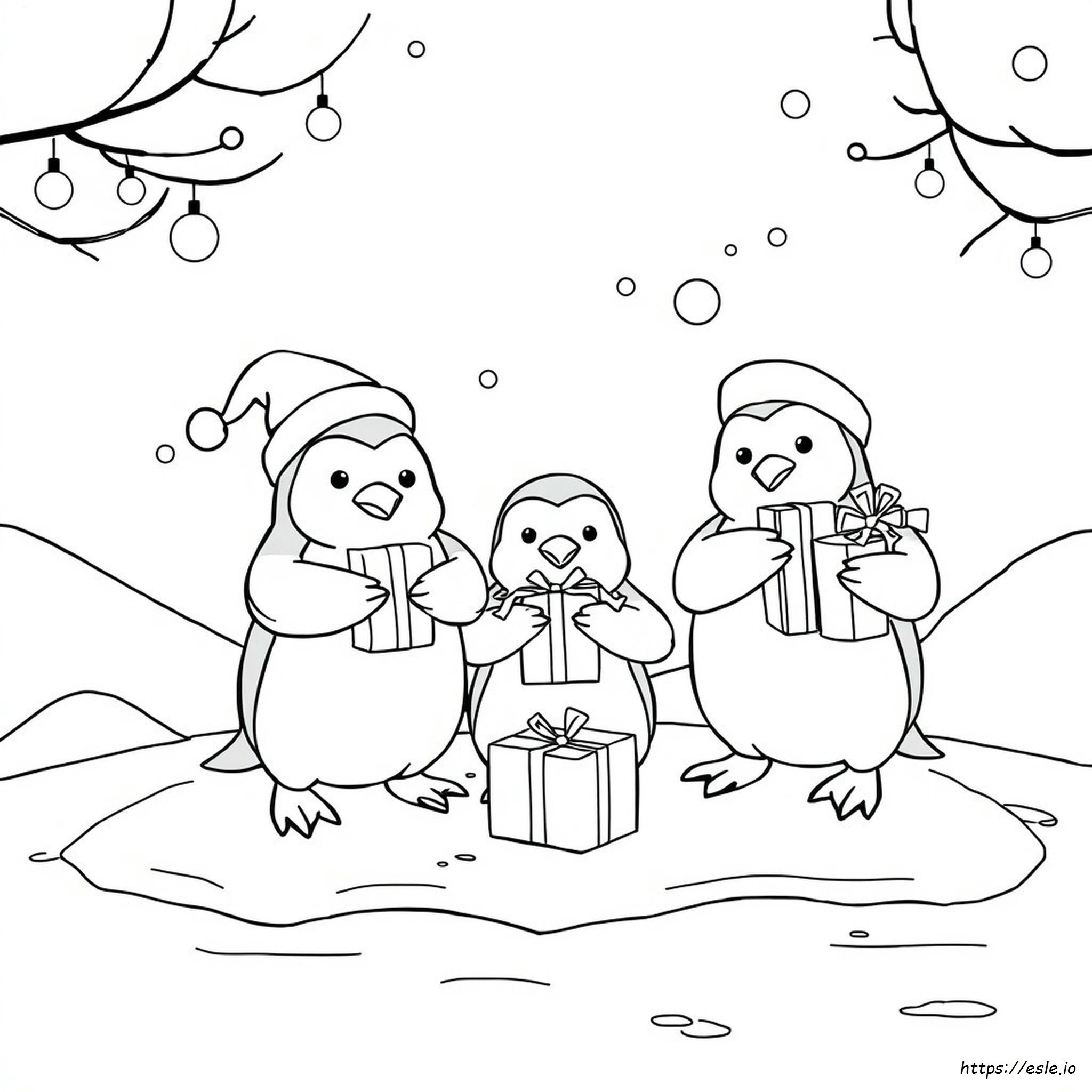 Pinguino Di Natale Da Colorare - Gratis Da Stampare