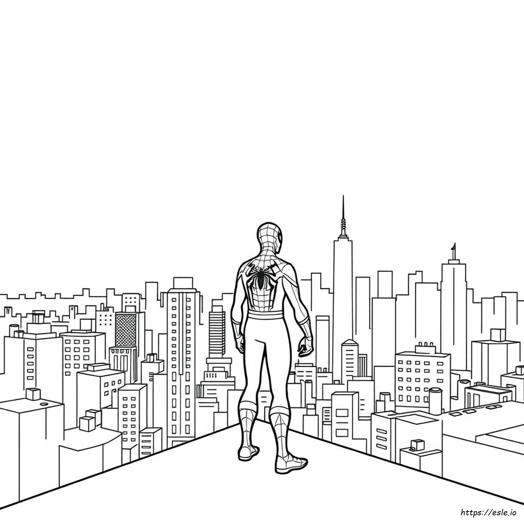 Spiderman Easy Coloring Page