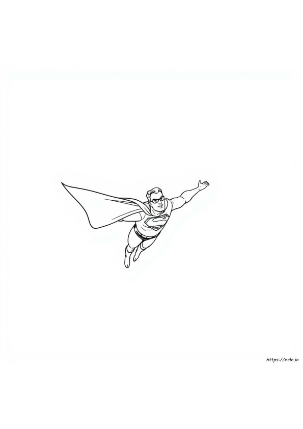 Coloring Picture Of Superman Flying In The Blue Sky