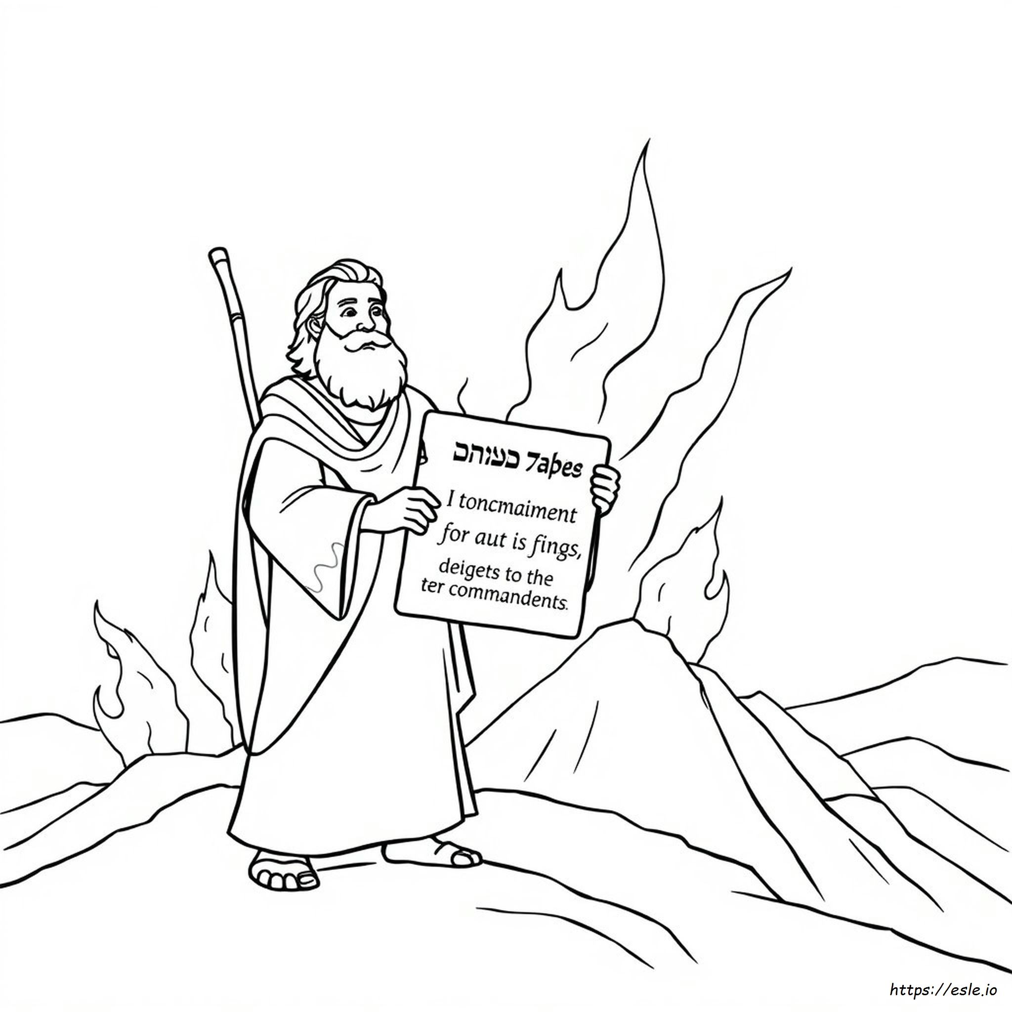 Moses And 10 Commandments Coloring Page