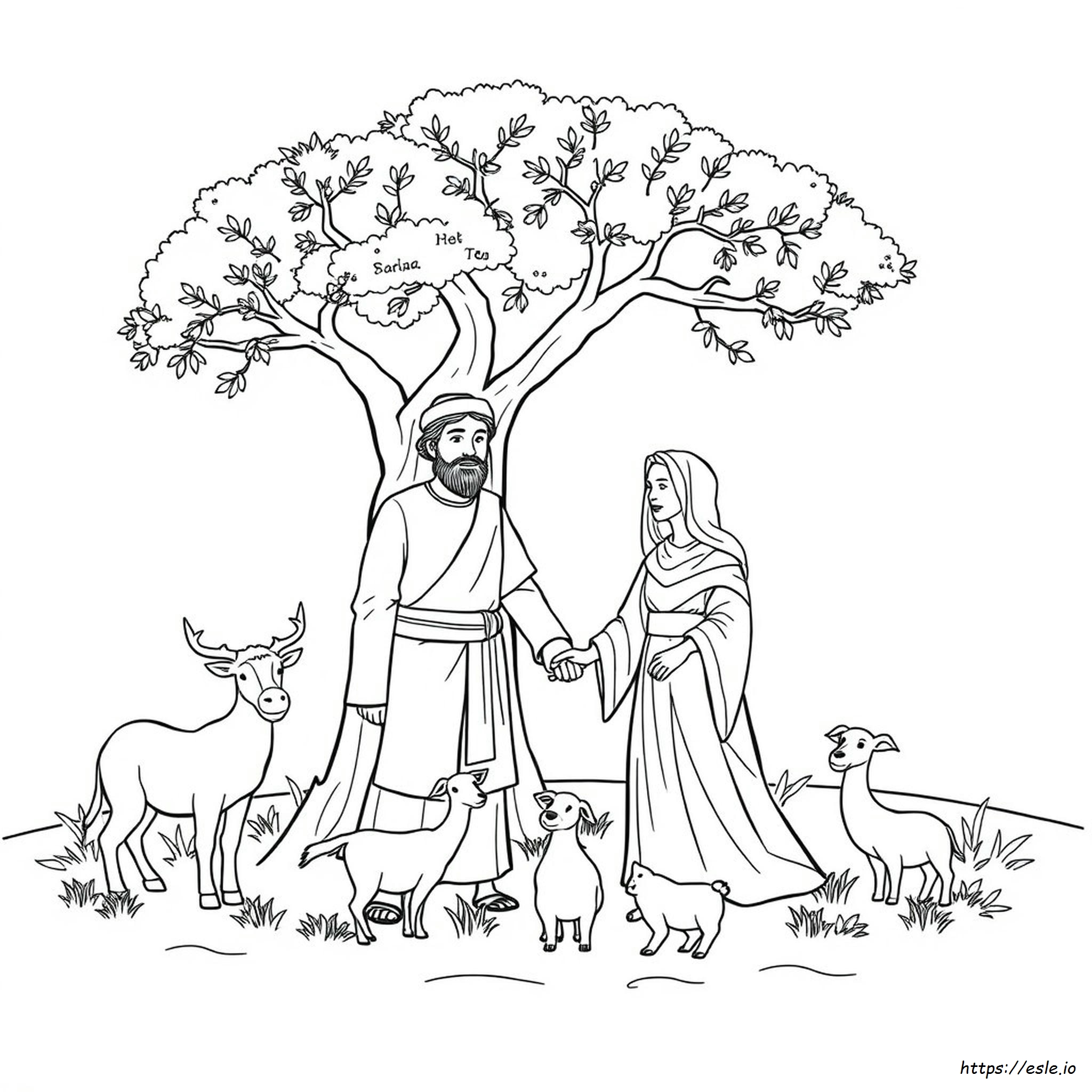 Printable Abraham And Sarah Coloring Page