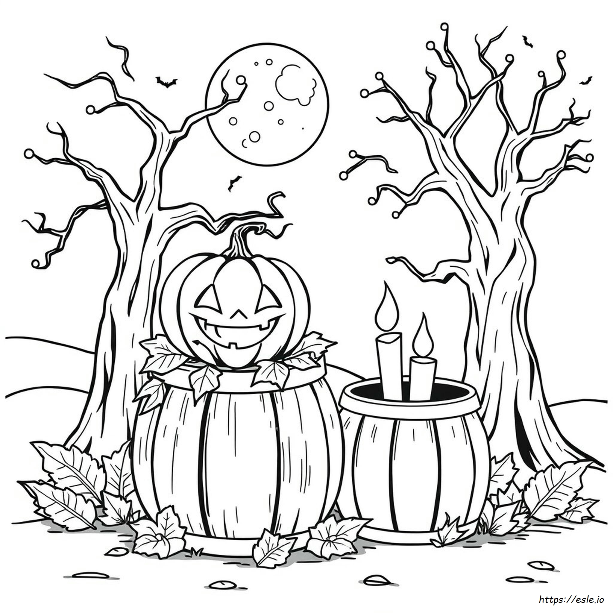 Cute Halloween Pumpkin Coloring