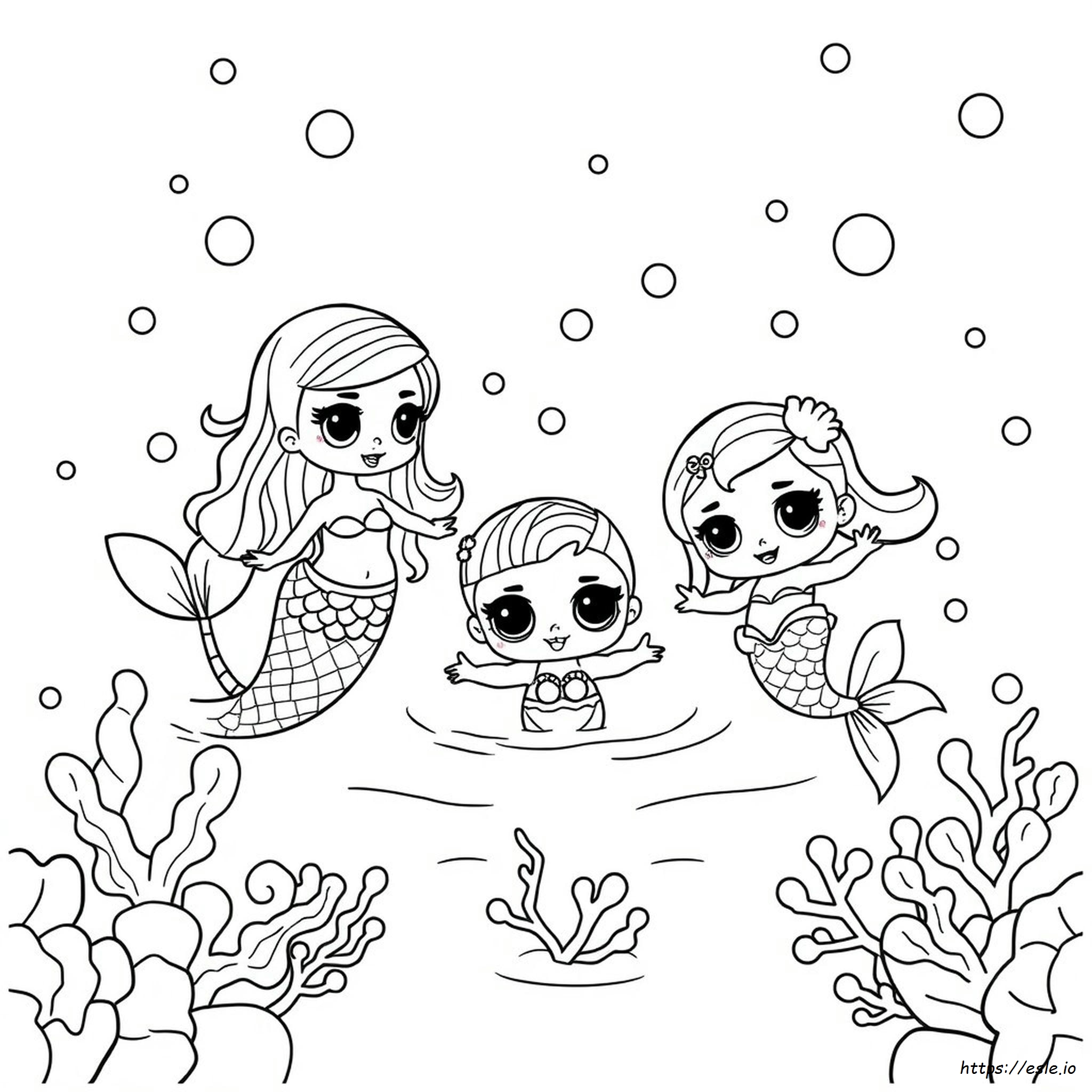 Printable Mermaid Lol Coloring Pages