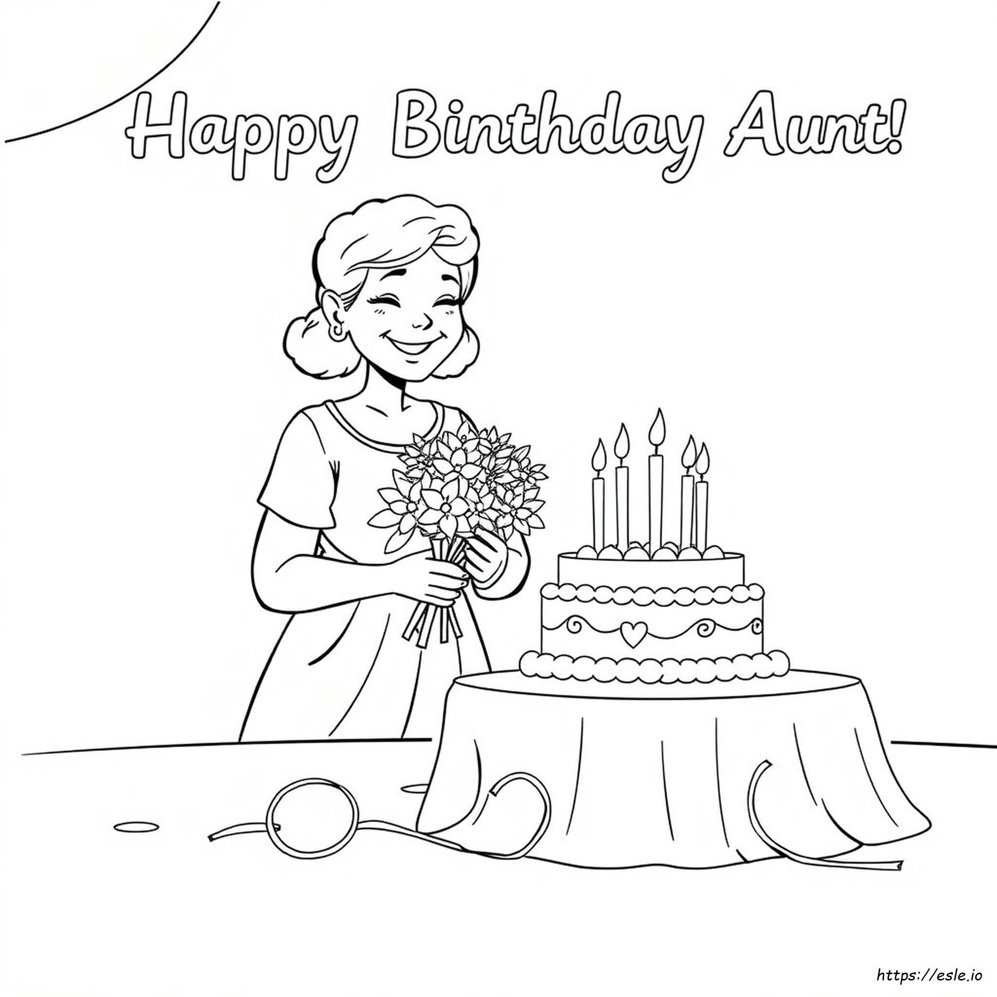 Desenhos De Feliz Aniversário Para Colorir Para Tia