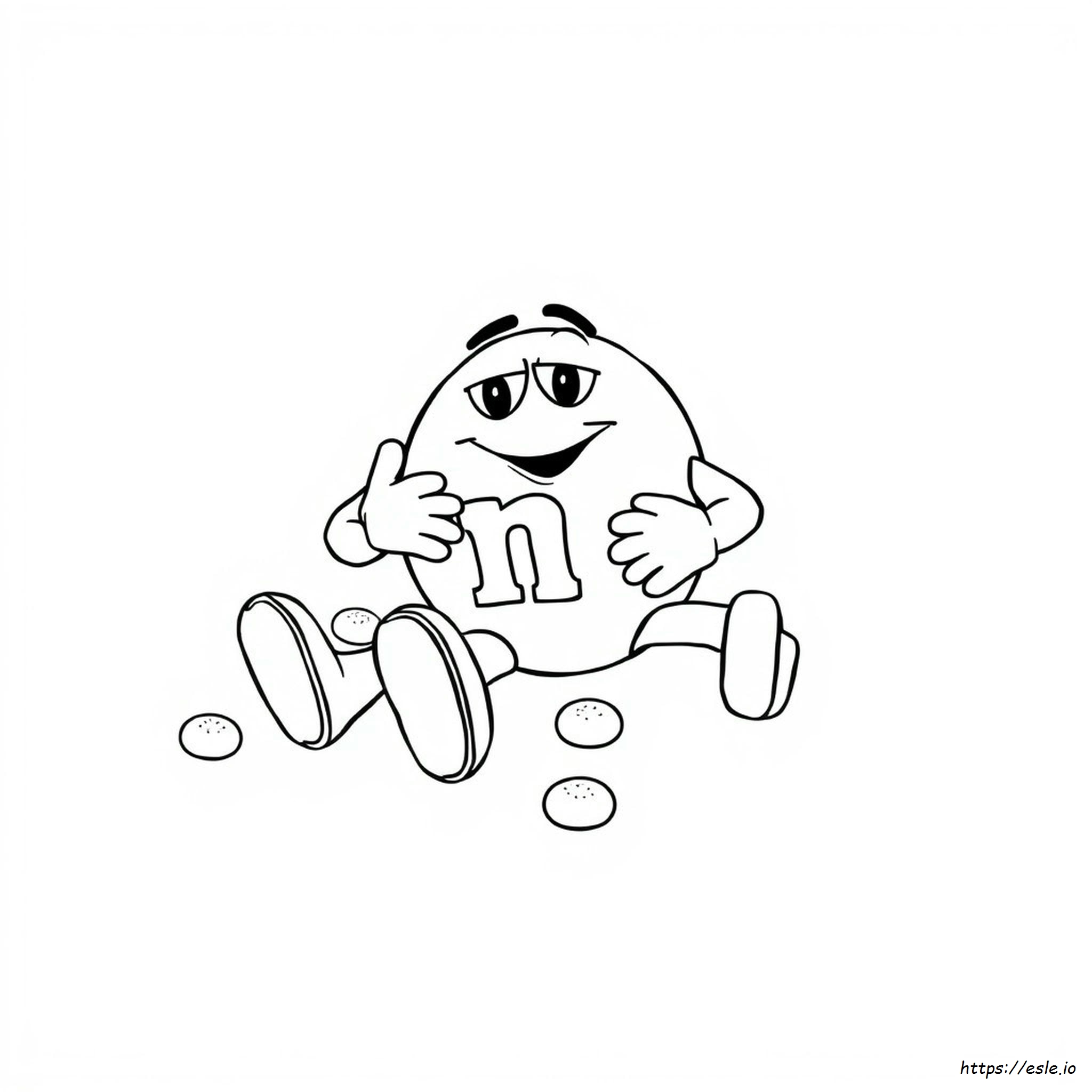 Green M&M Coloring Page