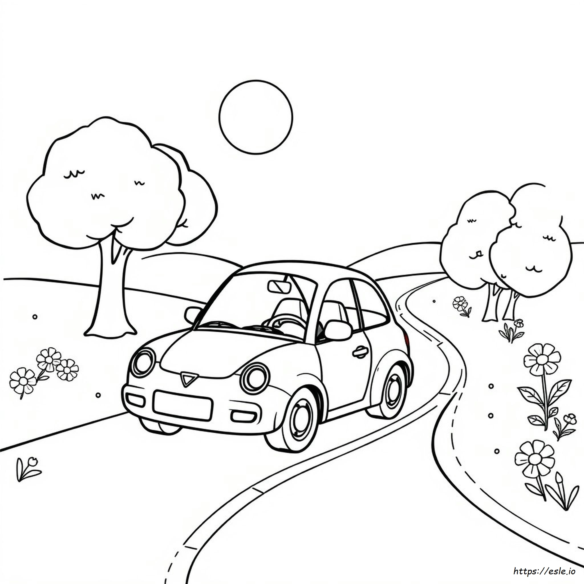 Cute Car Colouring Page - Free Printable