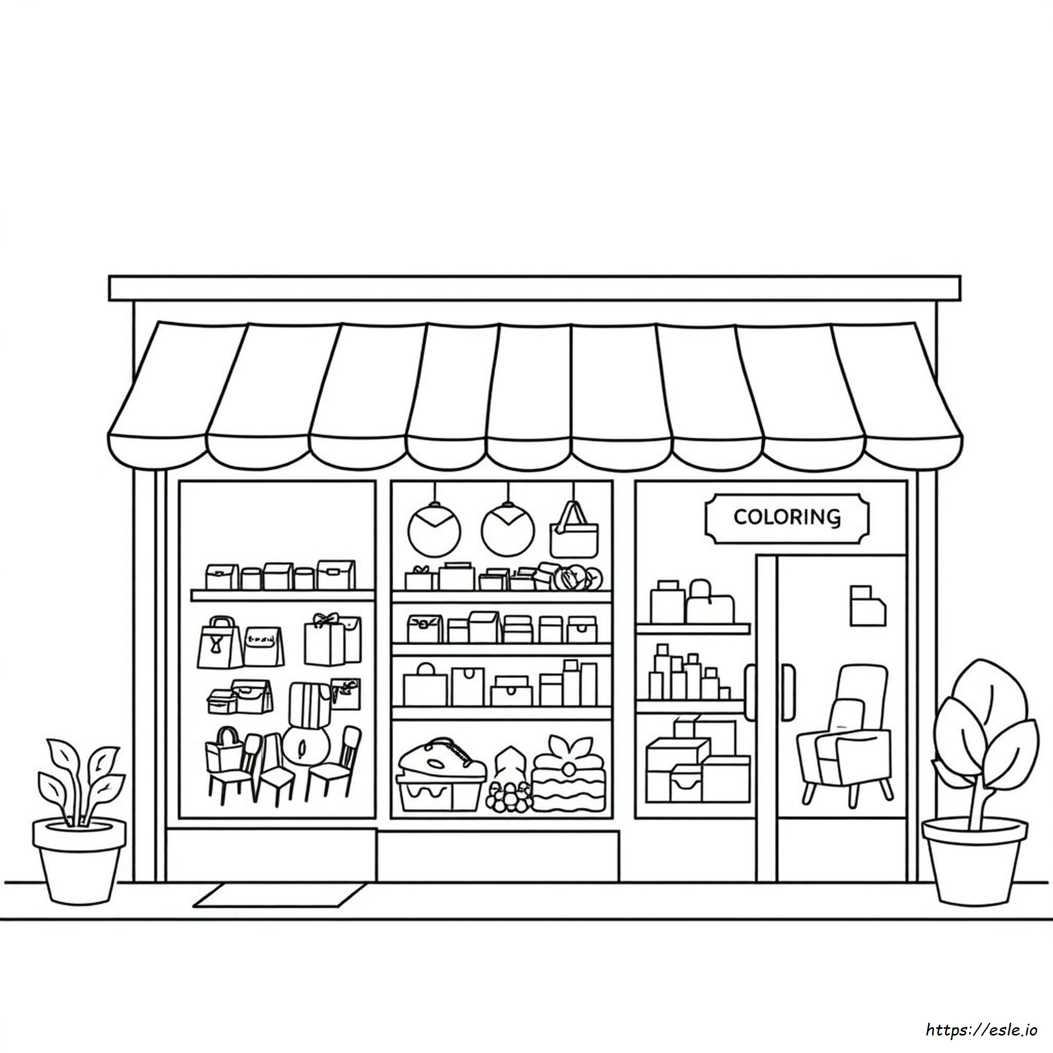 お店のぬりえ 無料印刷 PDF