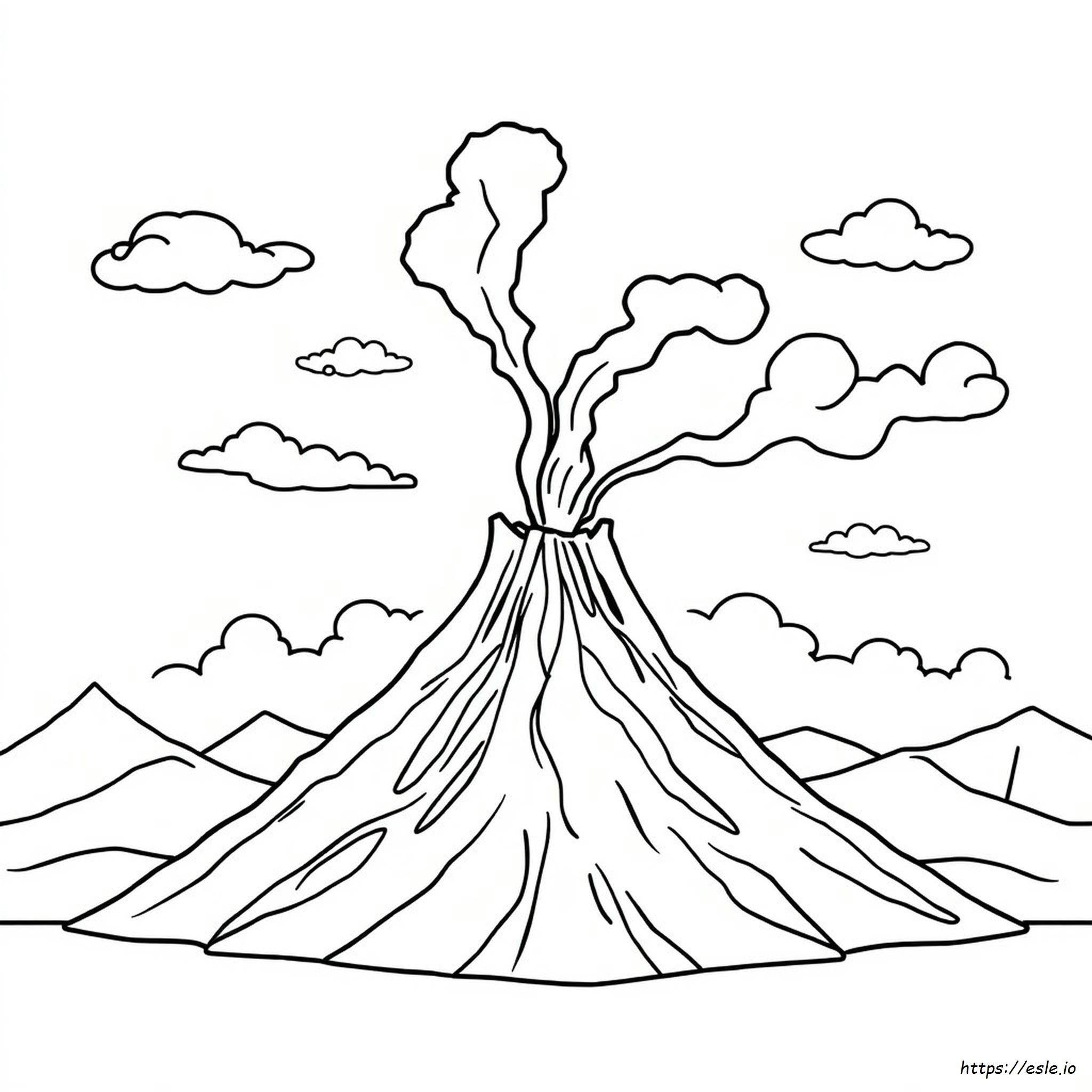 Free Printable Volcano Coloring Pages