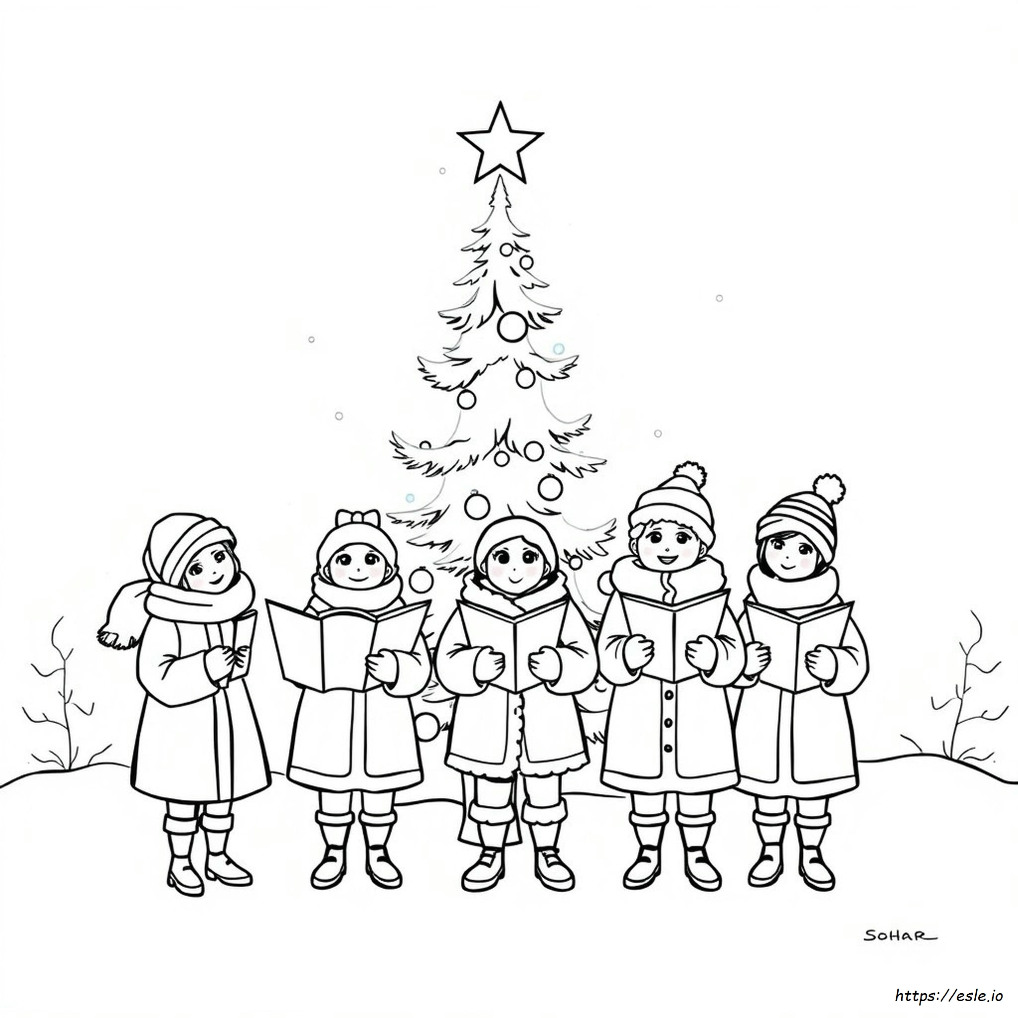Carolers Coloring Pages - Free Printable PDF