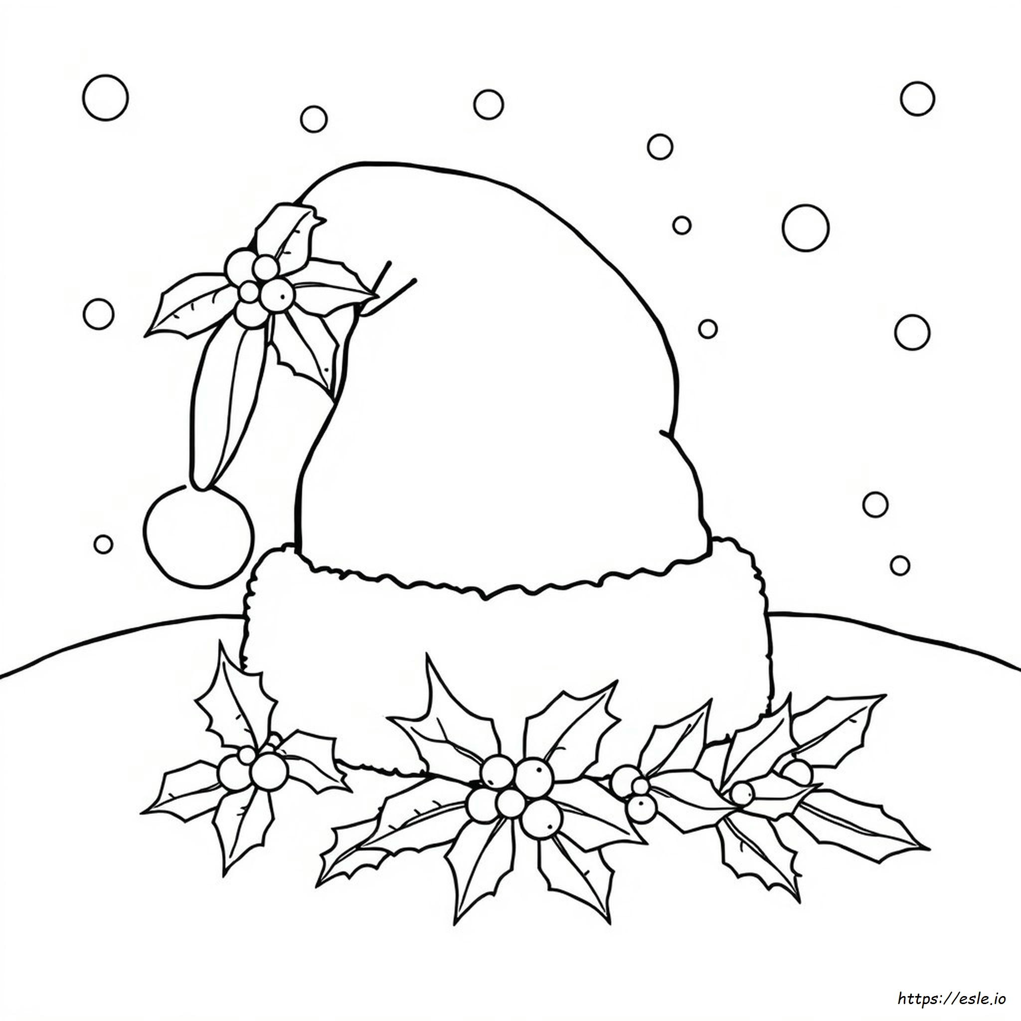 Christmas Hat Coloring Page