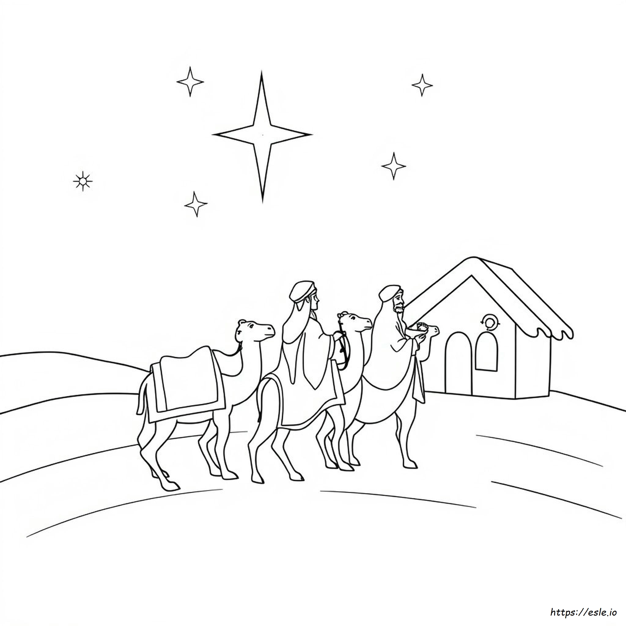 Three Wise Men Coloring Page - Free Printable