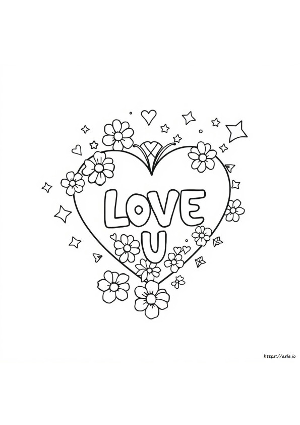 I Love U Coloring Pages