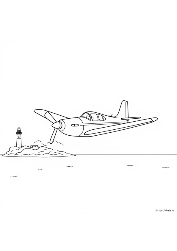 ジェット機の塗り絵