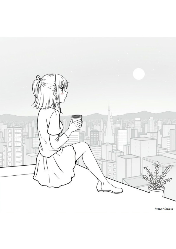 Devel Anime Girl Coloring Pages For Girls